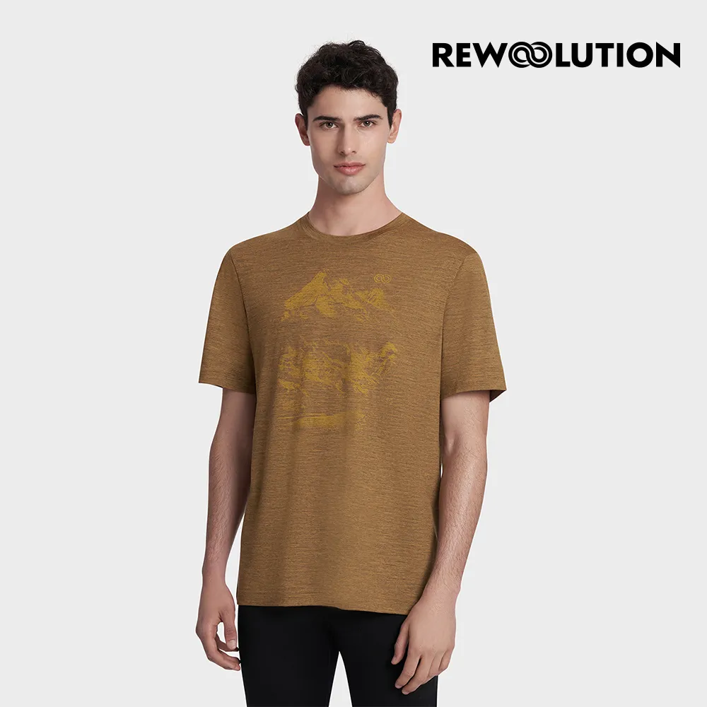 【Rewoolution】男 REFLECTIONS 140g短袖印花T恤(咖哩棕)|CB1MC513 M1M010SJ 歷史價格詳細信息