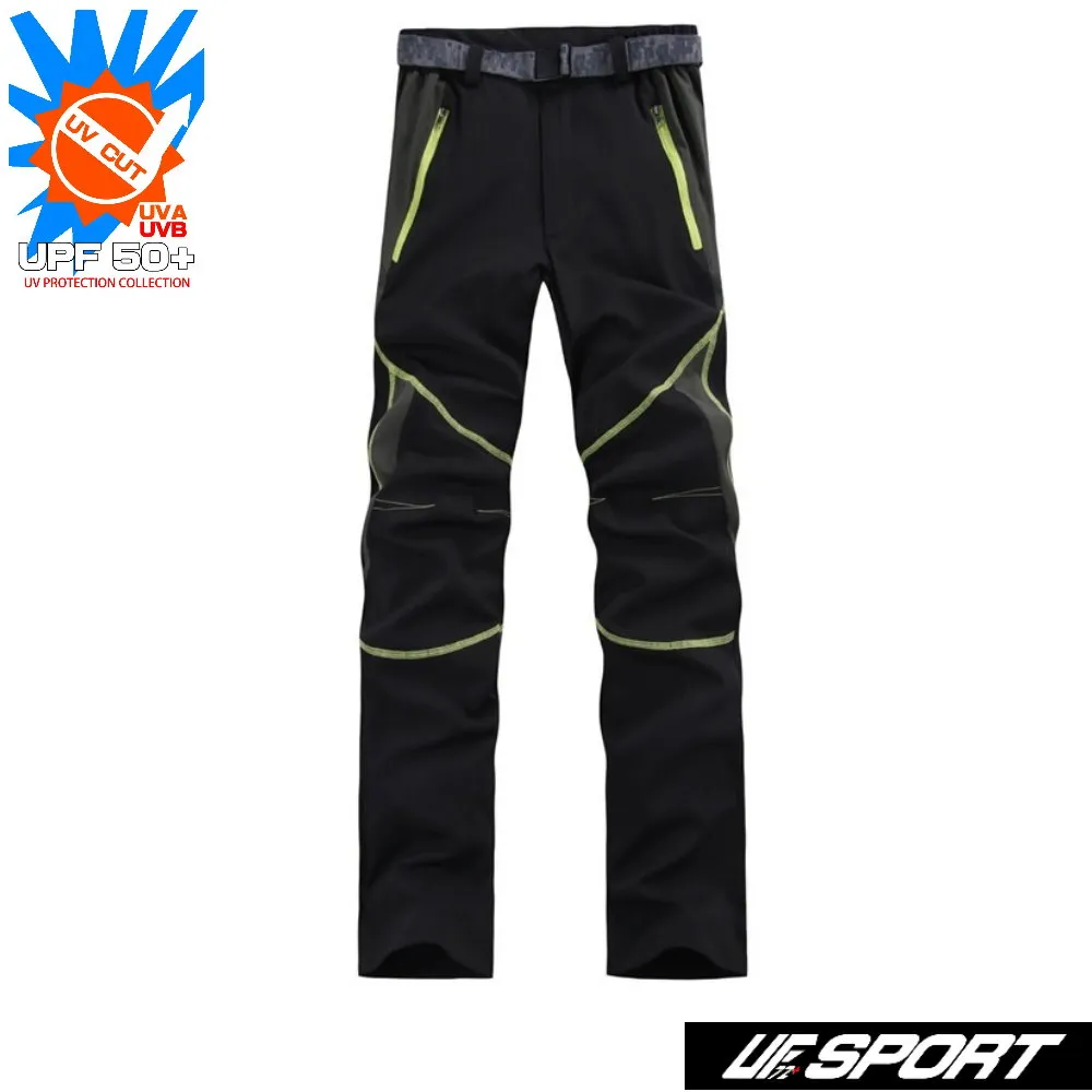 [UF72]UF-D802(女款-黑綠線)抗UV超速乾超涼冰晶絲拼接時尚戶外男女郊山褲/附贈圖騰腰帶 歷史價格詳細信息