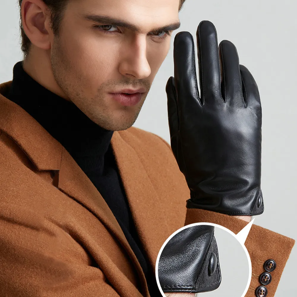 【ego life】男士進口真羊皮拉鍊式可觸控秋冬保暖加絨加厚機車皮手套 歷史價格詳細信息