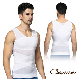 Charmen 菱形加壓彈力網紗收腹透氣背心 男性塑身衣 白色 歷史價格詳細信息