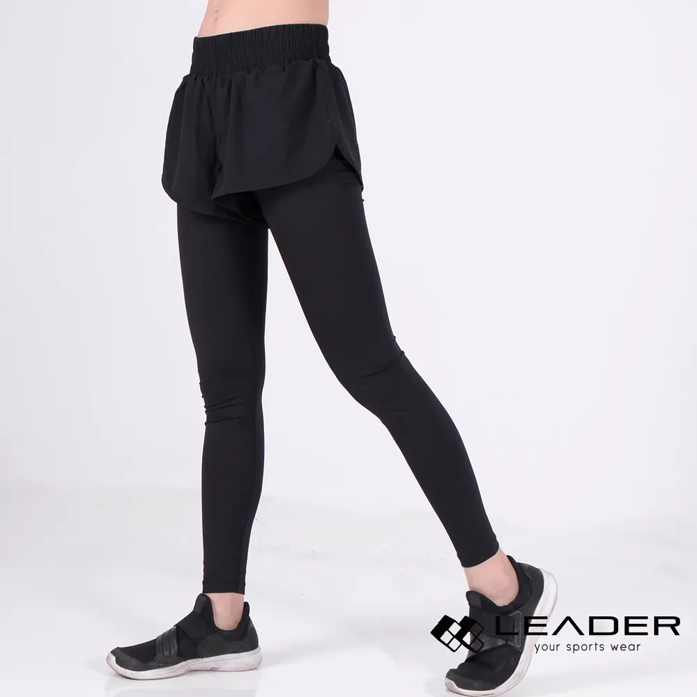LEADER DS-20假兩件 透氣彈性運動長褲 女款 黑底黑邊 價格比較,價格查詢,歷史價格詳細信息