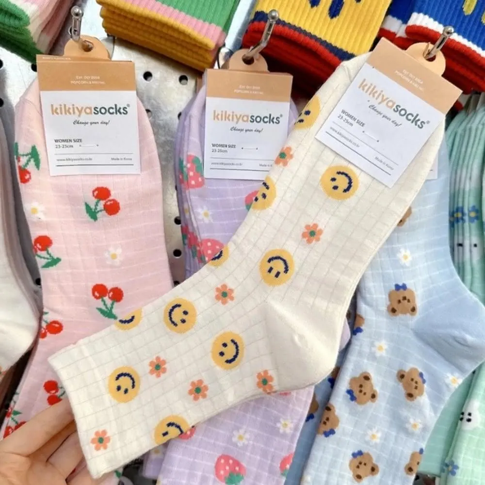 韓國 socks appeal X SML 厭世小怪物點點中桶襪 (酒紅) 歷史價格詳細信息