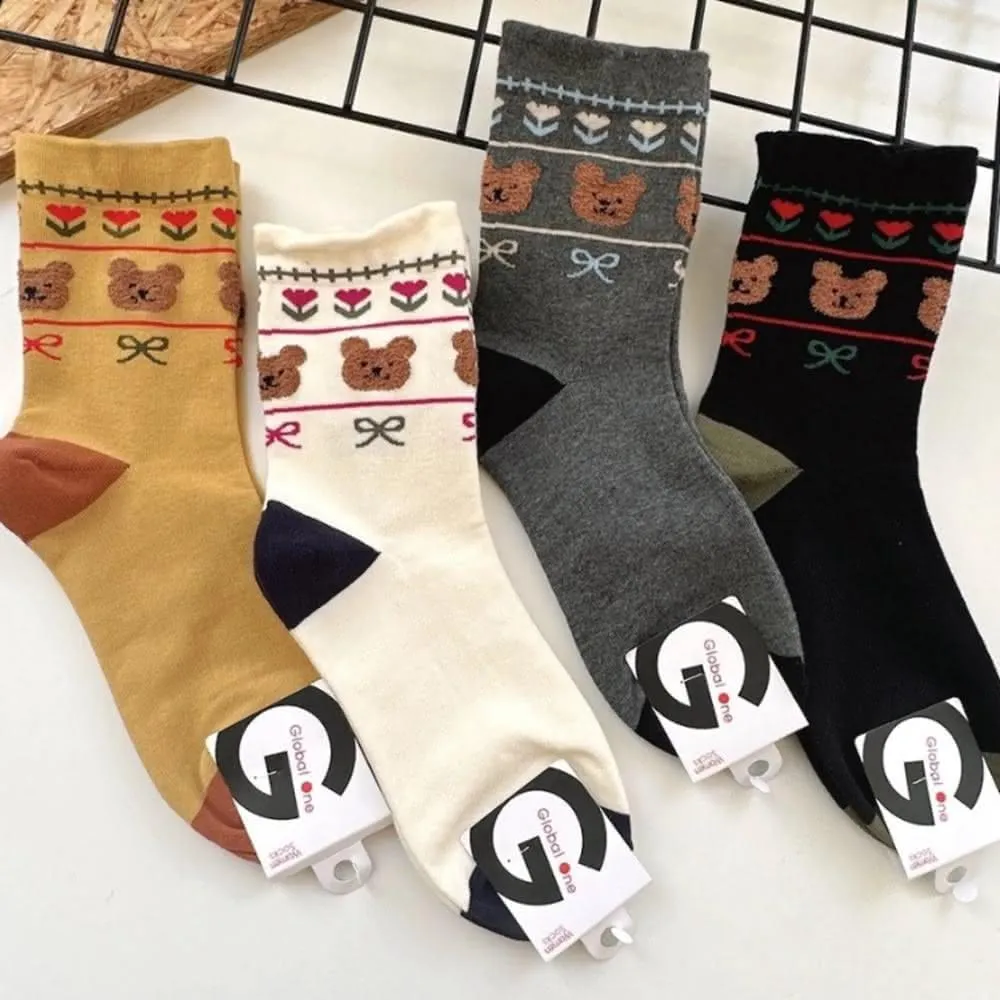 韓國 socks appeal X SML 厭世小怪物點點中桶襪 (酒紅) 歷史價格詳細信息