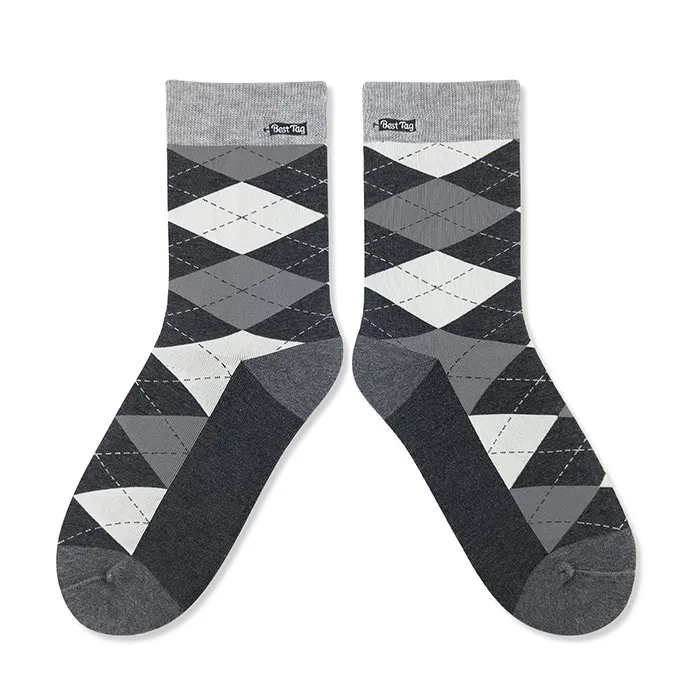 Best Tag 經典菱格圖案襪 淺灰/米 22-25cm 歷史價格詳細信息