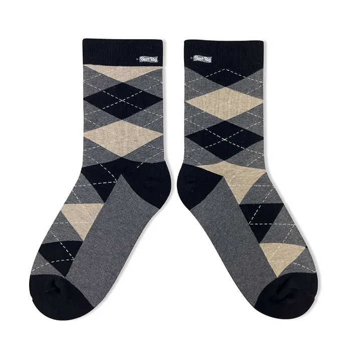 Best Tag 經典菱格圖案襪 淺灰/米 22-25cm 歷史價格詳細信息