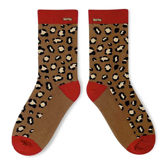 Best Tag 豹紋圖案襪  紅 25-28cm 歷史價格詳細信息
