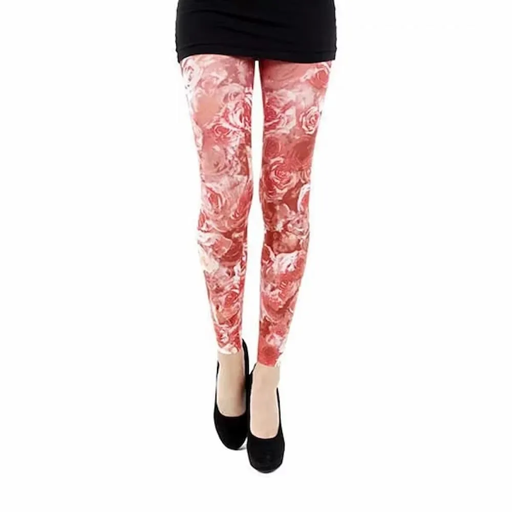 『摩達客』英國進口【Pamela Mann】史嘉莉骷髏花彈性內搭褲打底褲鉛筆褲 歷史價格詳細信息