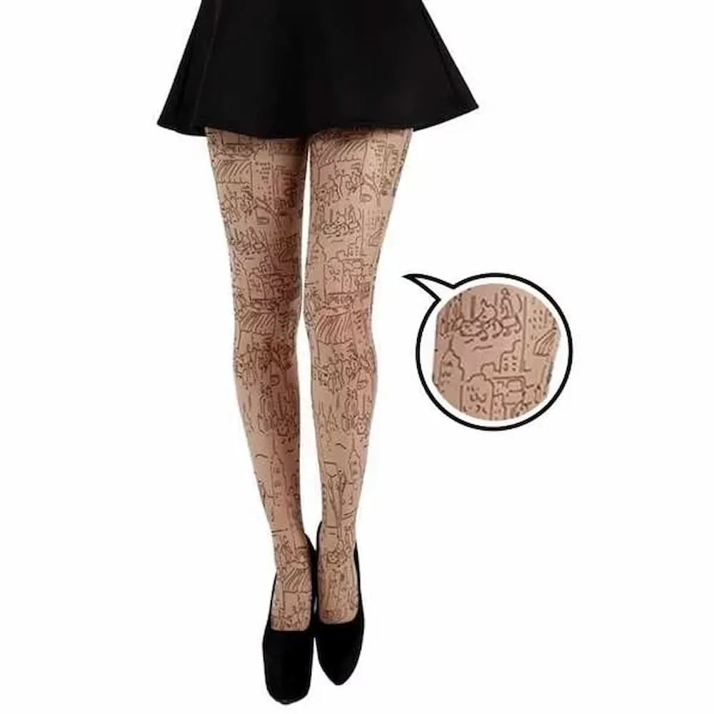 『摩達客』英國進口【Pamela Mann】史嘉莉骷髏花彈性內搭褲打底褲鉛筆褲 歷史價格詳細信息