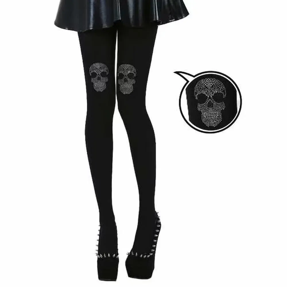 『摩達客』英國進口【Pamela Mann】史嘉莉骷髏花彈性內搭褲打底褲鉛筆褲 歷史價格詳細信息