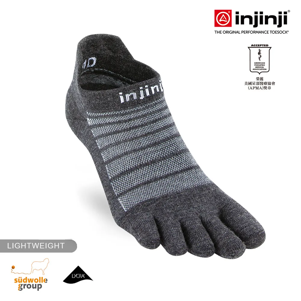 【INJINJI】RUN 輕量羊毛吸排五趾隱形襪 [黑灰] 五趾襪 羊毛襪 機能襪 排汗襪 | INIA0NAA1795 歷史價格詳細信息