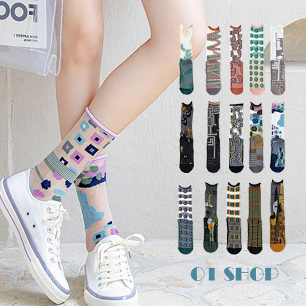 刺繡透膚中筒絲襪M1078 歷史價格詳細信息