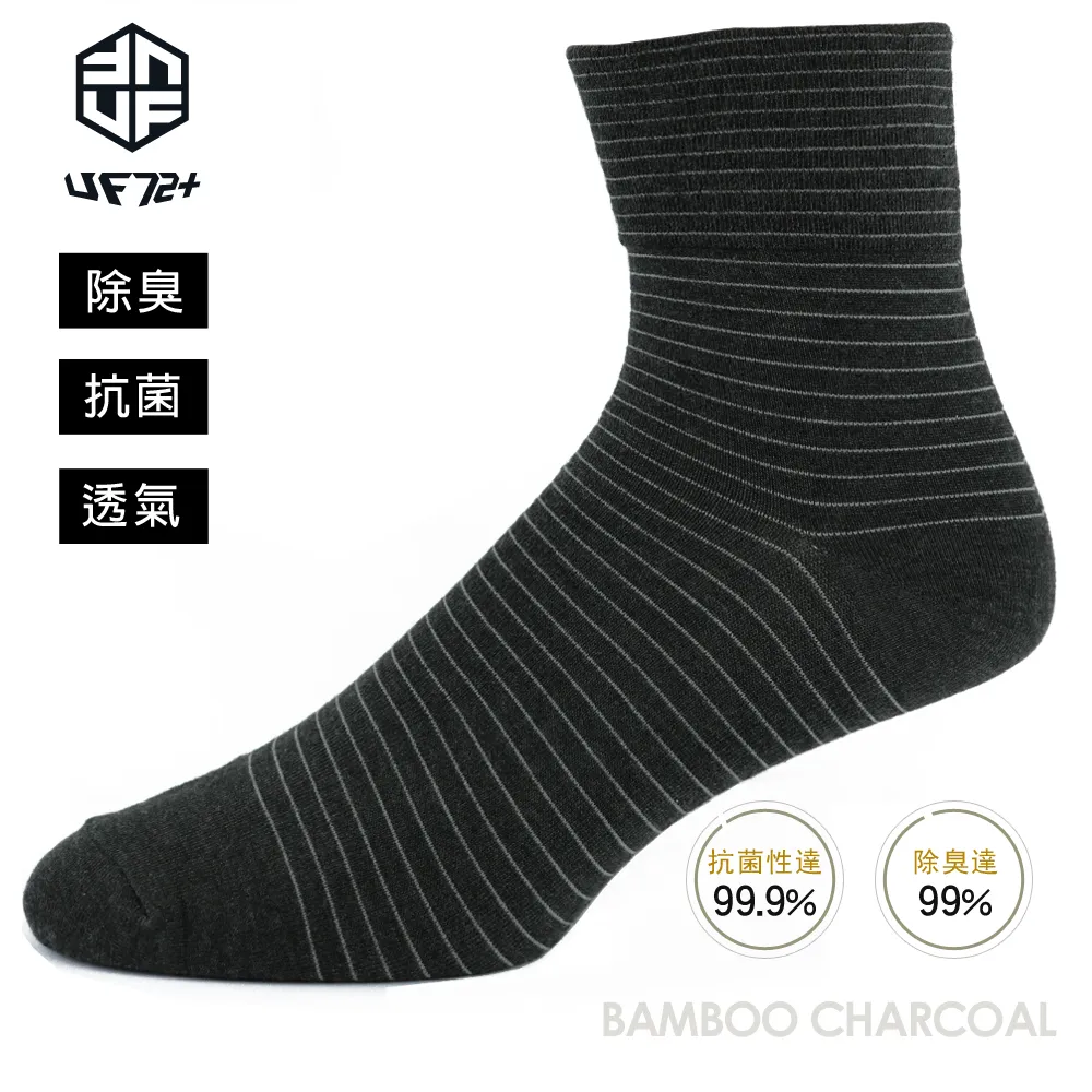 [UF72](三入組)elf除臭竹炭條紋中統休閒襪UF5025(24-26) 歷史價格詳細信息
