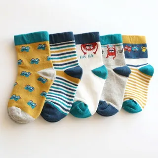 【優貝選】俏皮條文動物百搭學生童襪(4入)-B款 歷史價格詳細信息