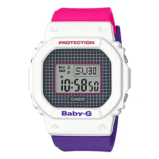 【CASIO】BABY-G 復古格紋圓框撞色電子錶-白X桃紅X亮紫(BGD-570THB-7) 歷史價格詳細信息