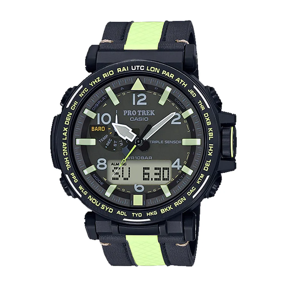 CASIO PRO TREK 搭載3大感應器藍色主題專家戶外運動登山錶-PRG-650YL-2 歷史價格詳細信息