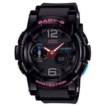 Baby-G CASIO / BGA-180-9B / 卡西歐艷陽沙灘極限潮汐層次雙顯橡膠運動腕錶 螢光黃 44mm 歷史價格詳細信息