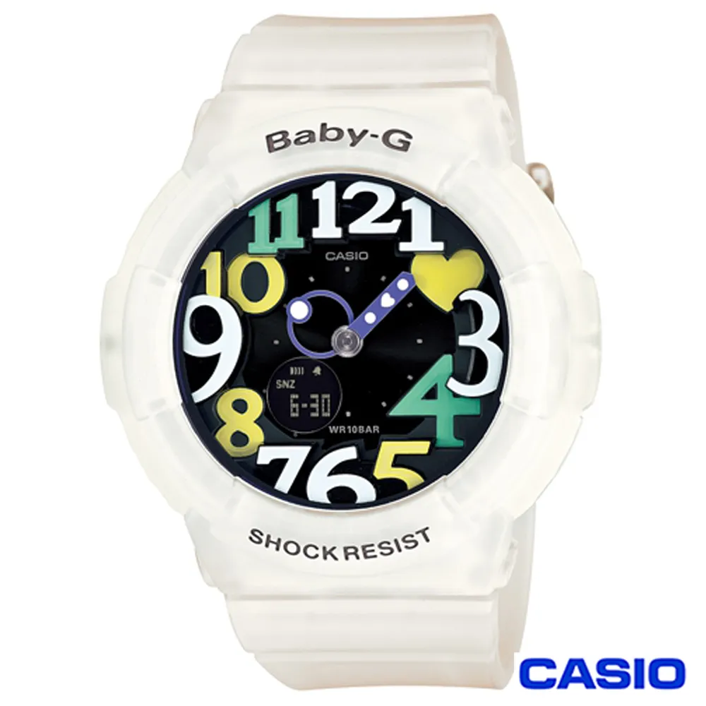 Baby-G CASIO / BGA-131-6B / 卡西歐 雙顯 繽粉糖果 計時碼錶 鬧鈴 防水100米 橡膠手錶 藍綠色 43mm 歷史價格詳細信息