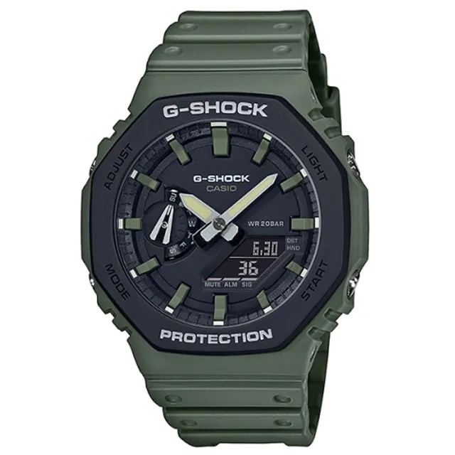 G-SHOCK CASIO / GA-2110SU-3A / 卡西歐 八角型 雙顯 防水200米 橡膠手錶 墨綠色 45mm 歷史價格詳細信息