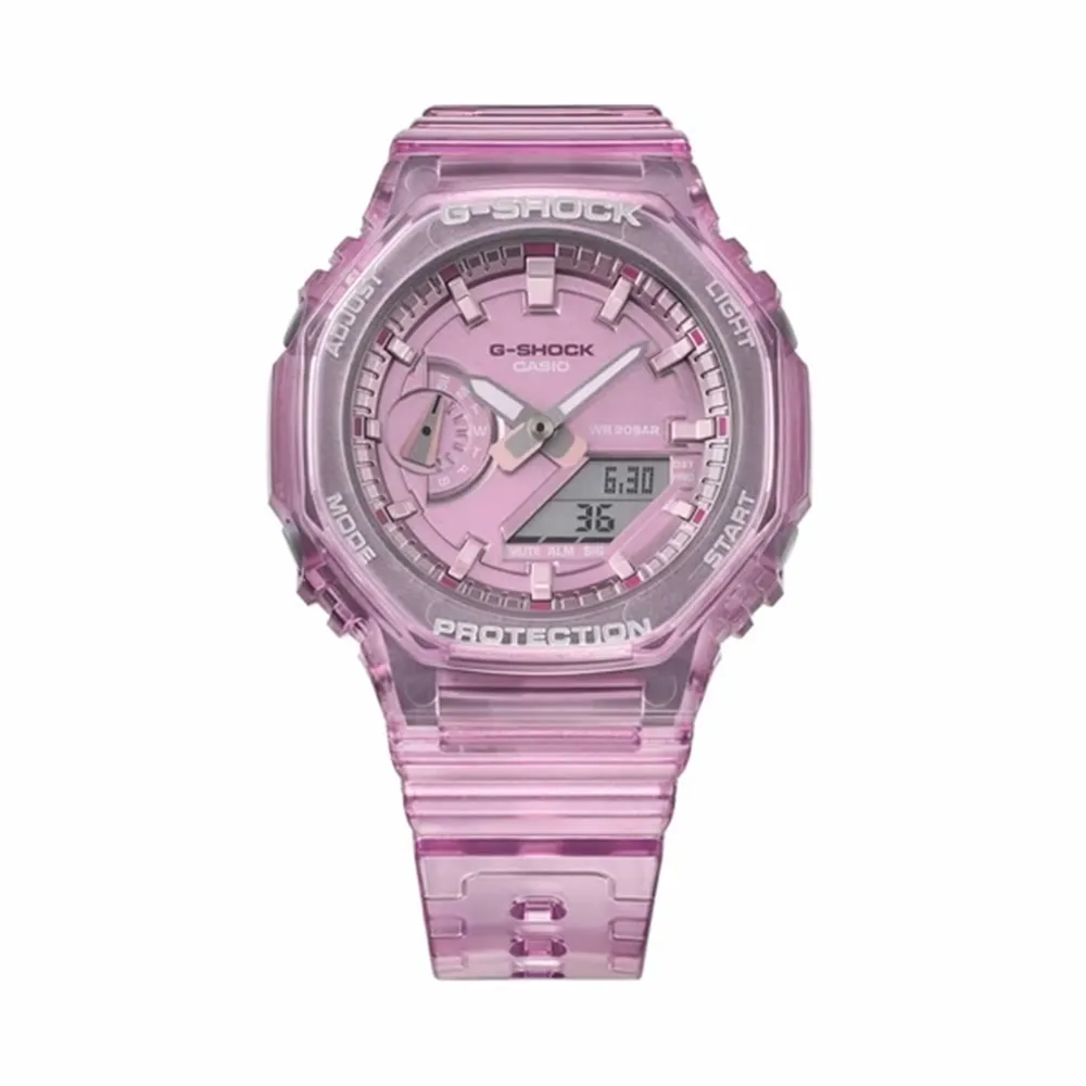 【CASIO 卡西歐】G-SHOCK時尚晶透系列 透明金_GMA-S120SG-7A_45.9mm 歷史價格詳細信息
