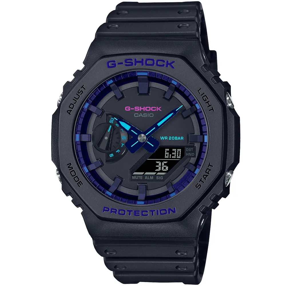 【CASIO 卡西歐】G-SHOCK 八角錶殼耐衝擊運動太陽能藍芽雙顯橡膠腕錶/綠(GA-B2100-3A) 歷史價格詳細信息