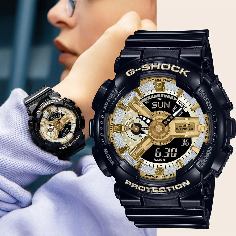 【CASIO 卡西歐】G-SHOCK 銀白工業風耐衝擊雙顯橡膠腕錶/白x銀框(GM-110SCM-1ADR) 歷史價格詳細信息
