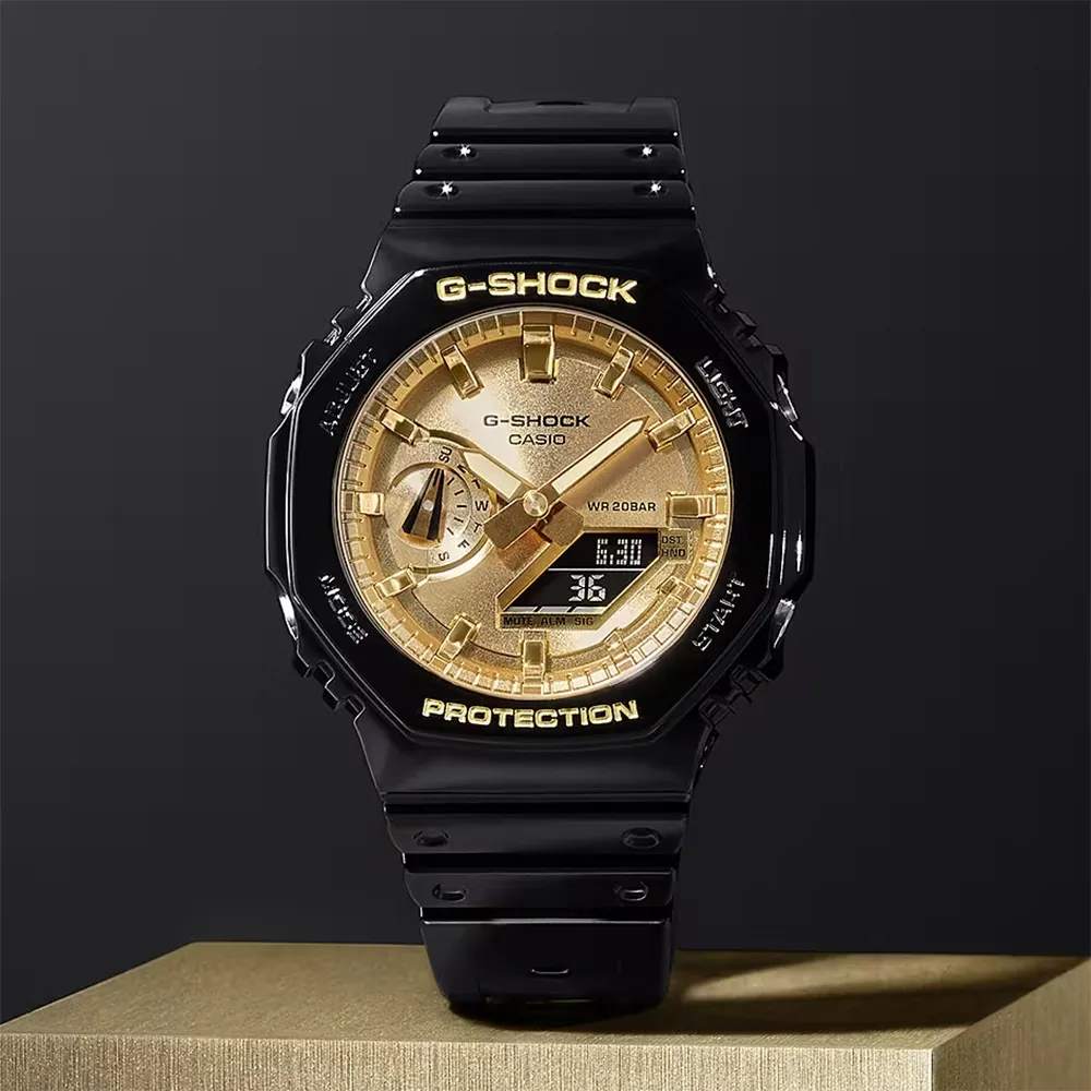 【CASIO 卡西歐】卡西歐 G-SHOCK 八角金屬殼雙顯手錶(黑灰 GM-S2100B-8A) 歷史價格詳細信息