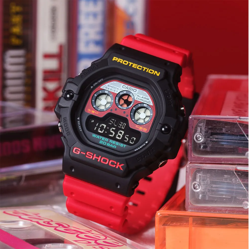【CASIO 卡西歐】G-SHOCK 錄音帶繽紛標籤方形時尚潮流電子錶 黑綠 GA-100MT-1A3_51.2mm 歷史價格詳細信息