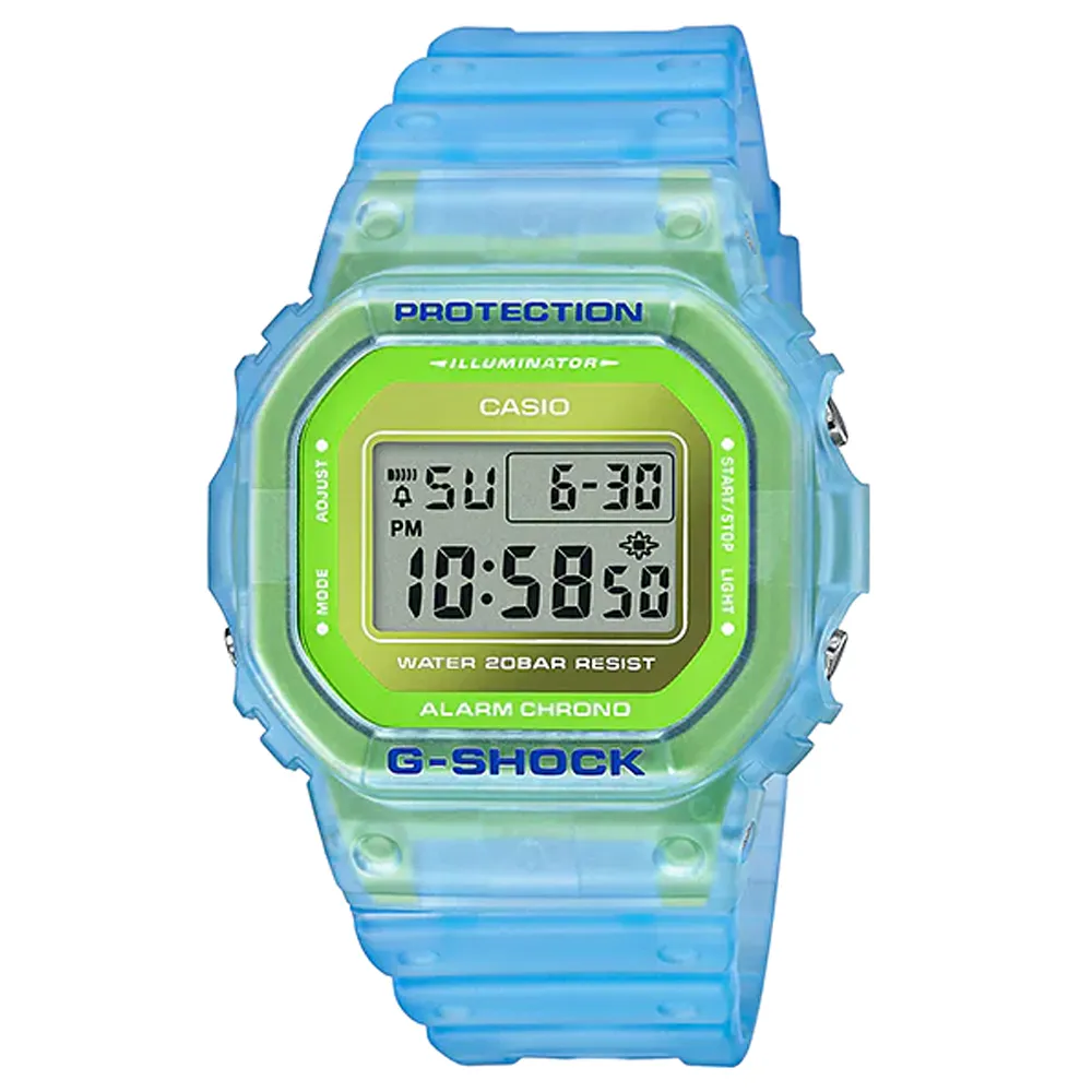【CASIO G-SHOCK】螢光色系時空曲線感數位運動腕錶-螢光綠/DW-D5600TD-3 歷史價格詳細信息
