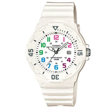 CASIO 新一代女用潛水風格概念休閒錶-黑錶帶白數字LRW-200H-1B 歷史價格詳細信息