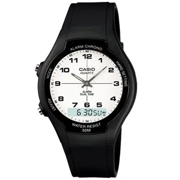 CASIO 酷炫經典指針雙顯錶-數字白面(AW-90H-7B) 歷史價格詳細信息