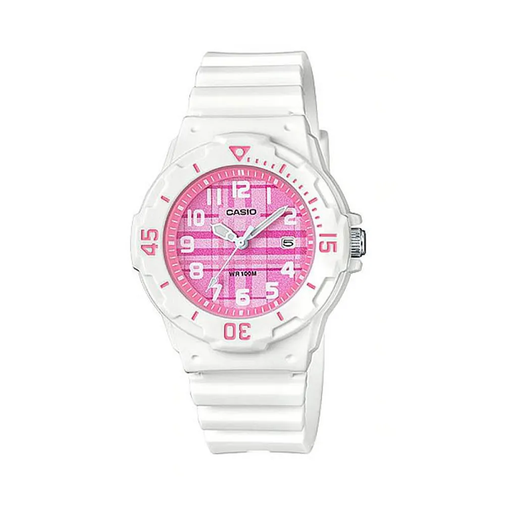 【CASIO】 俏麗潛水風格概念休閒錶-格紋x藍(LRW-200H-2C) 歷史價格詳細信息