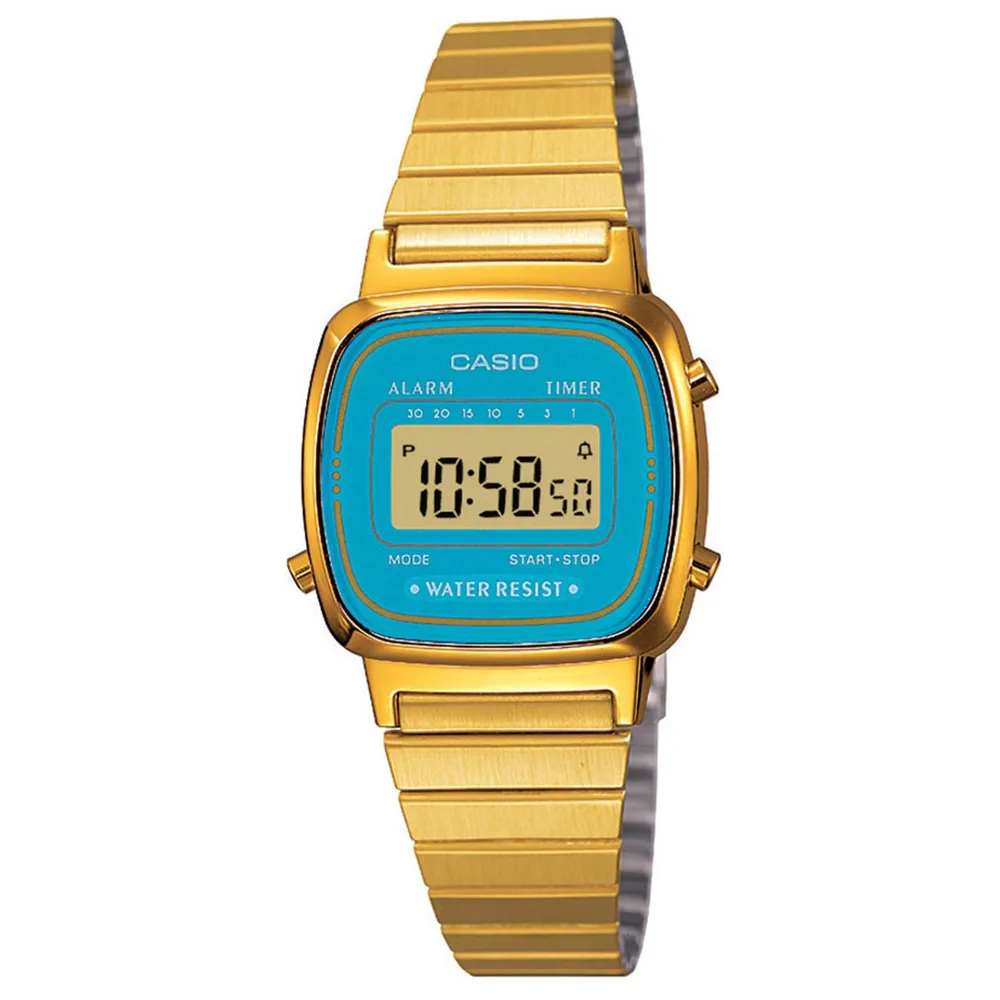 CASIO 復古風金色電子錶-金色框 歷史價格詳細信息