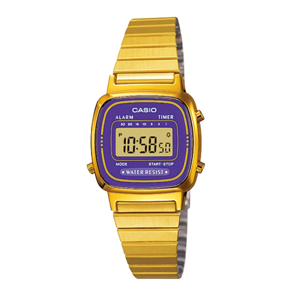 CASIO 復古風金色電子錶-金色框 歷史價格詳細信息