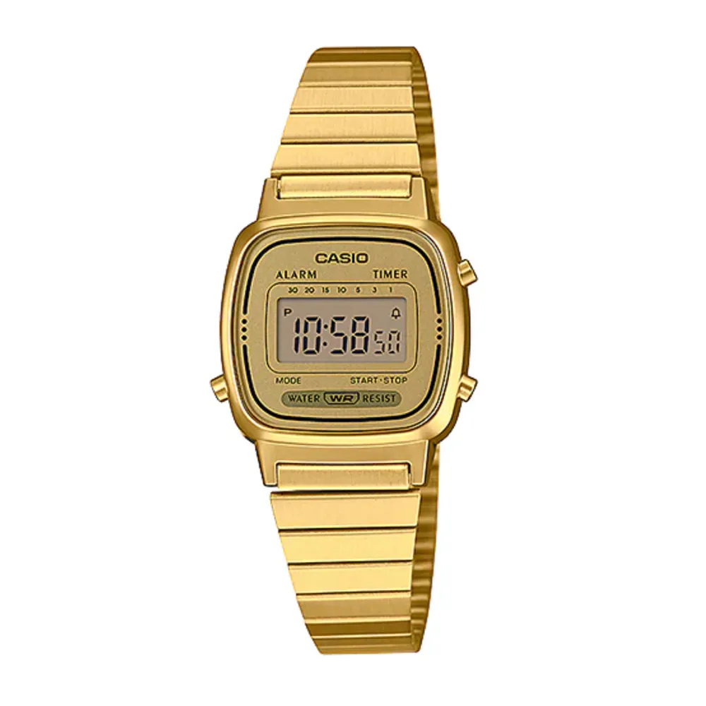 CASIO 復古風金色電子錶-金色框 歷史價格詳細信息