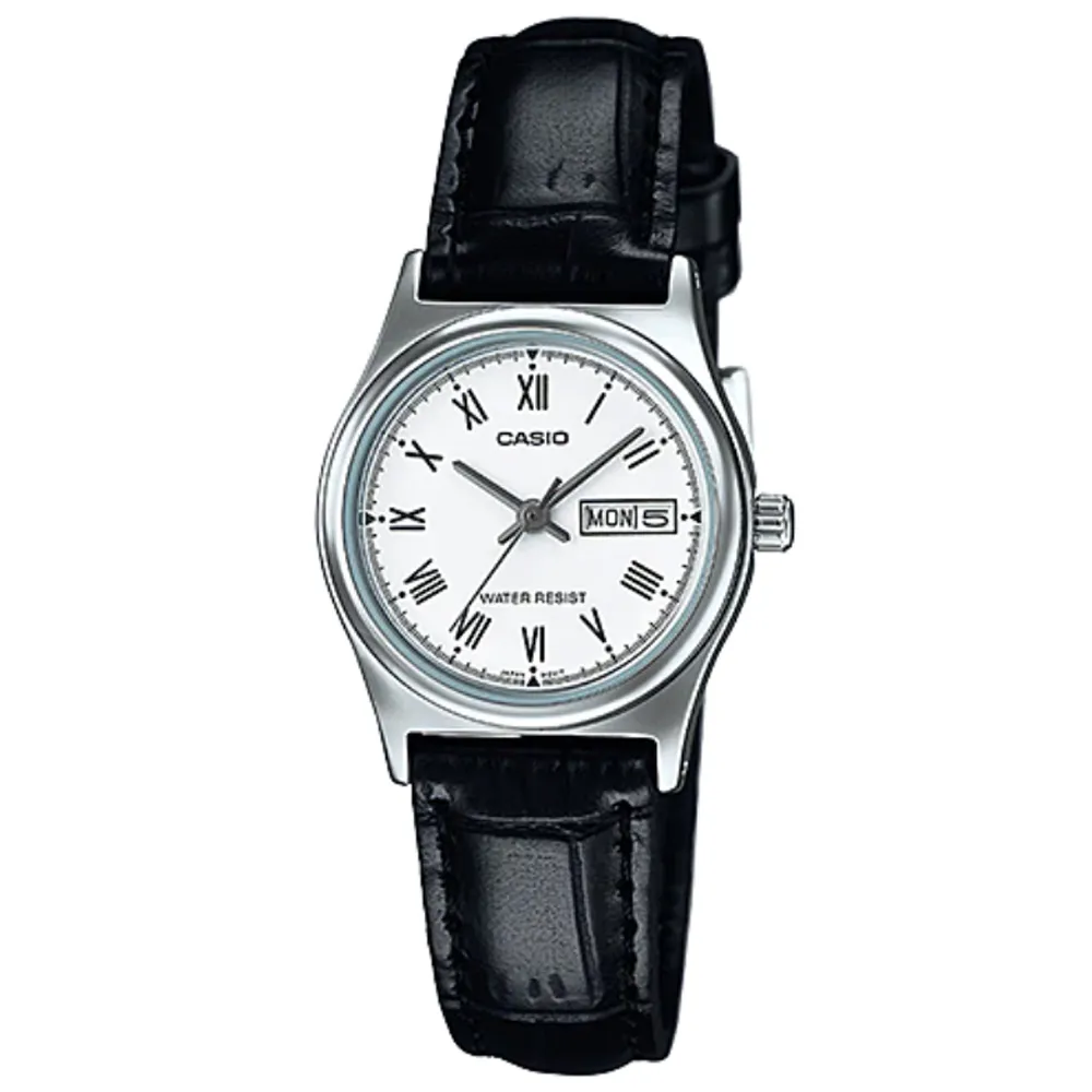 【CASIO】經典日期星期顯示窗皮帶腕錶-白(LTP-V006L-7B) 歷史價格詳細信息
