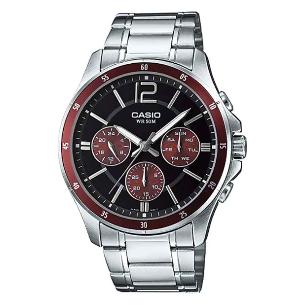 【CASIO】優秀男士領銜指標不鏽鋼指針錶-白 (MTP-1375D-7A) 歷史價格詳細信息