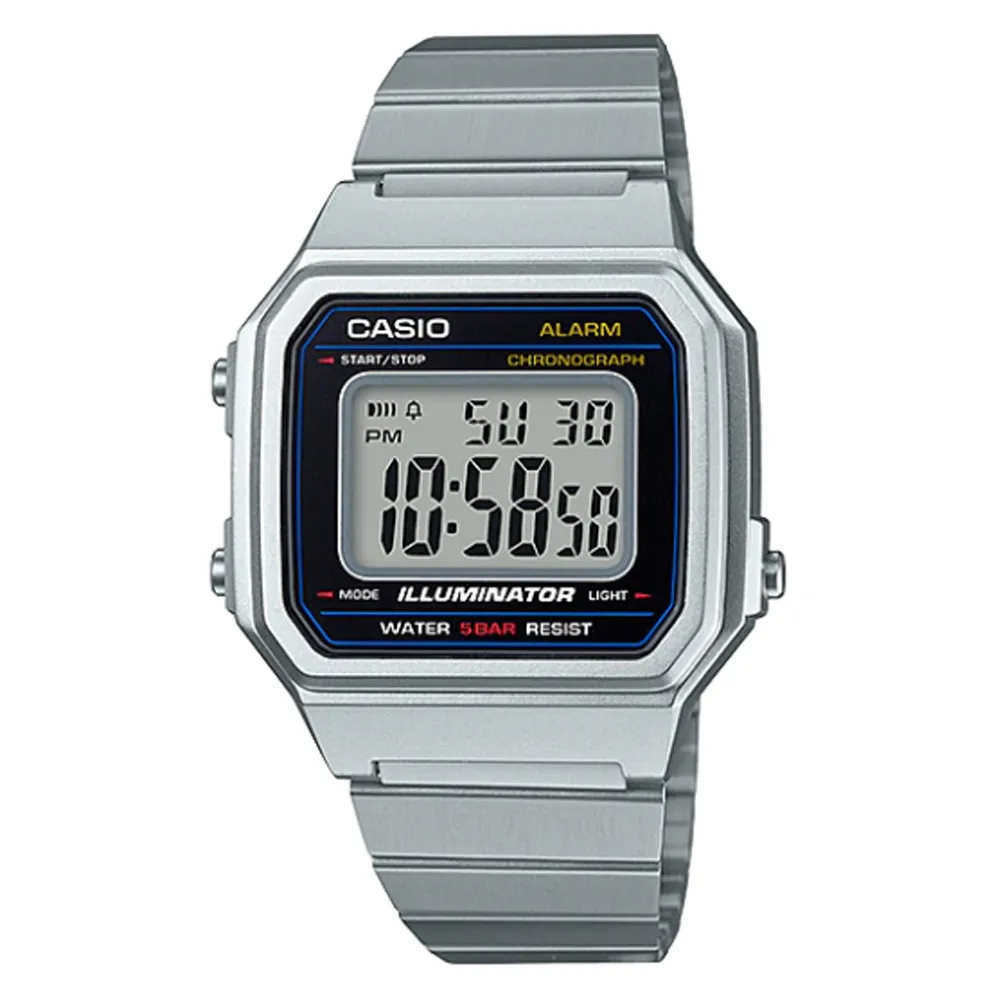 【CASIO】時尚復古文青風大型數字不鏽鋼錶-黑(B-650WB-1B) 歷史價格詳細信息