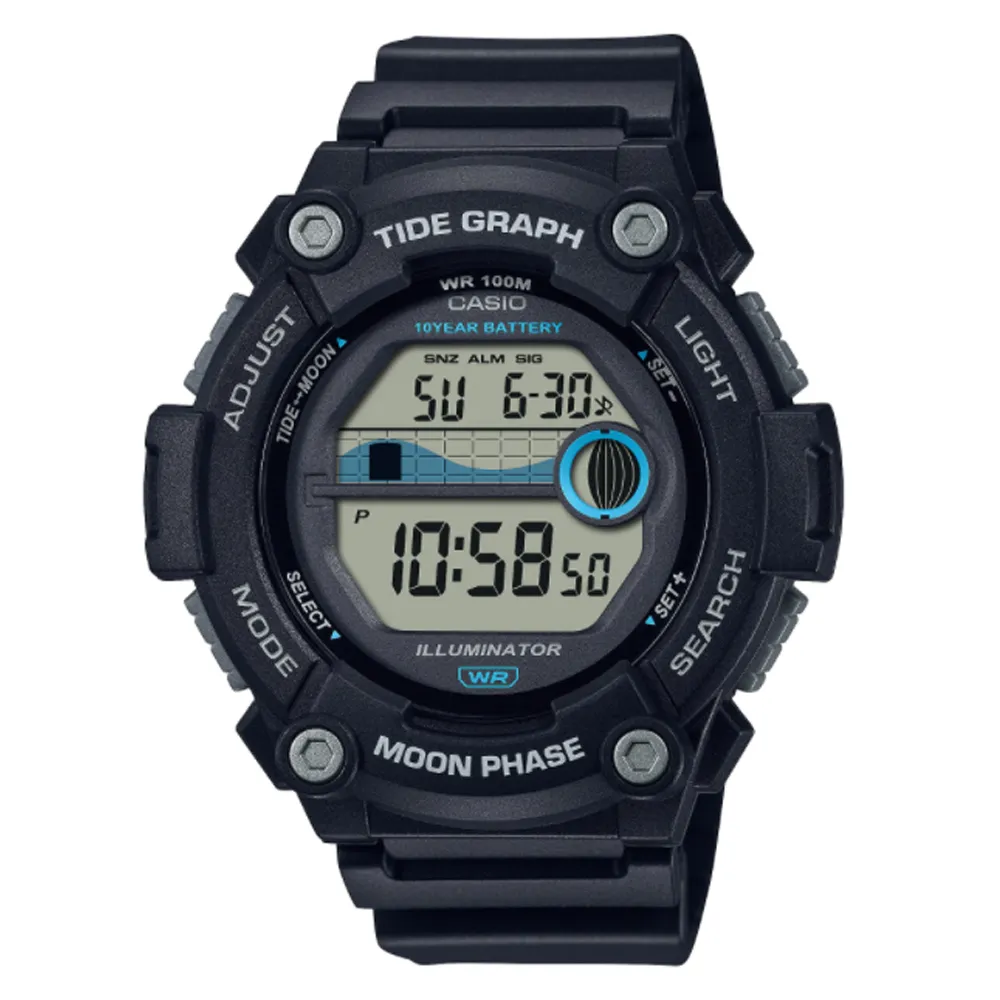 【CASIO 】水男孩水女孩必備10年電力潮汐月相電子錶-灰(WS-1300H-8A) 歷史價格詳細信息