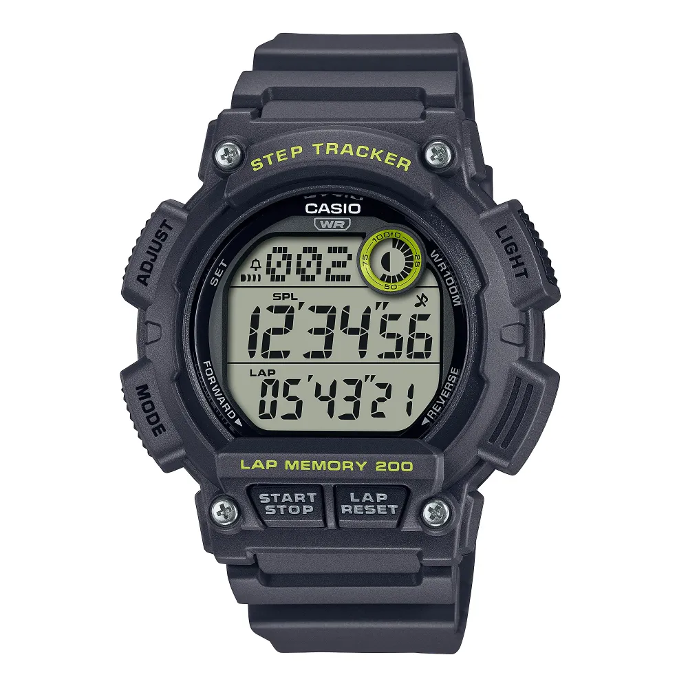 【CASIO 】經典大錶面計步運動電子錶-黑(WS-2100H-1A) 歷史價格詳細信息