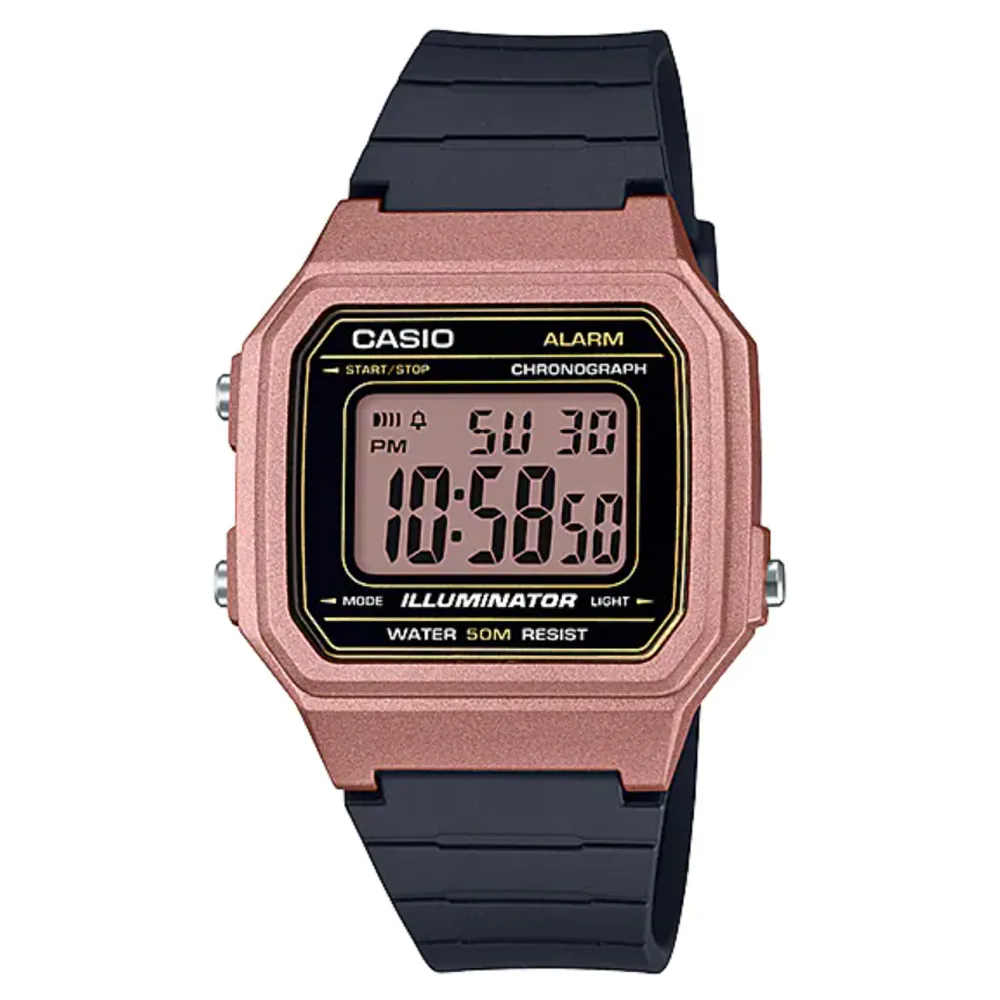 【CASIO】W-217HM-5A 經典造型數位顯示電子錶/男女通用/41mm/玫瑰金/公司貨【第一鐘錶】 歷史價格詳細信息