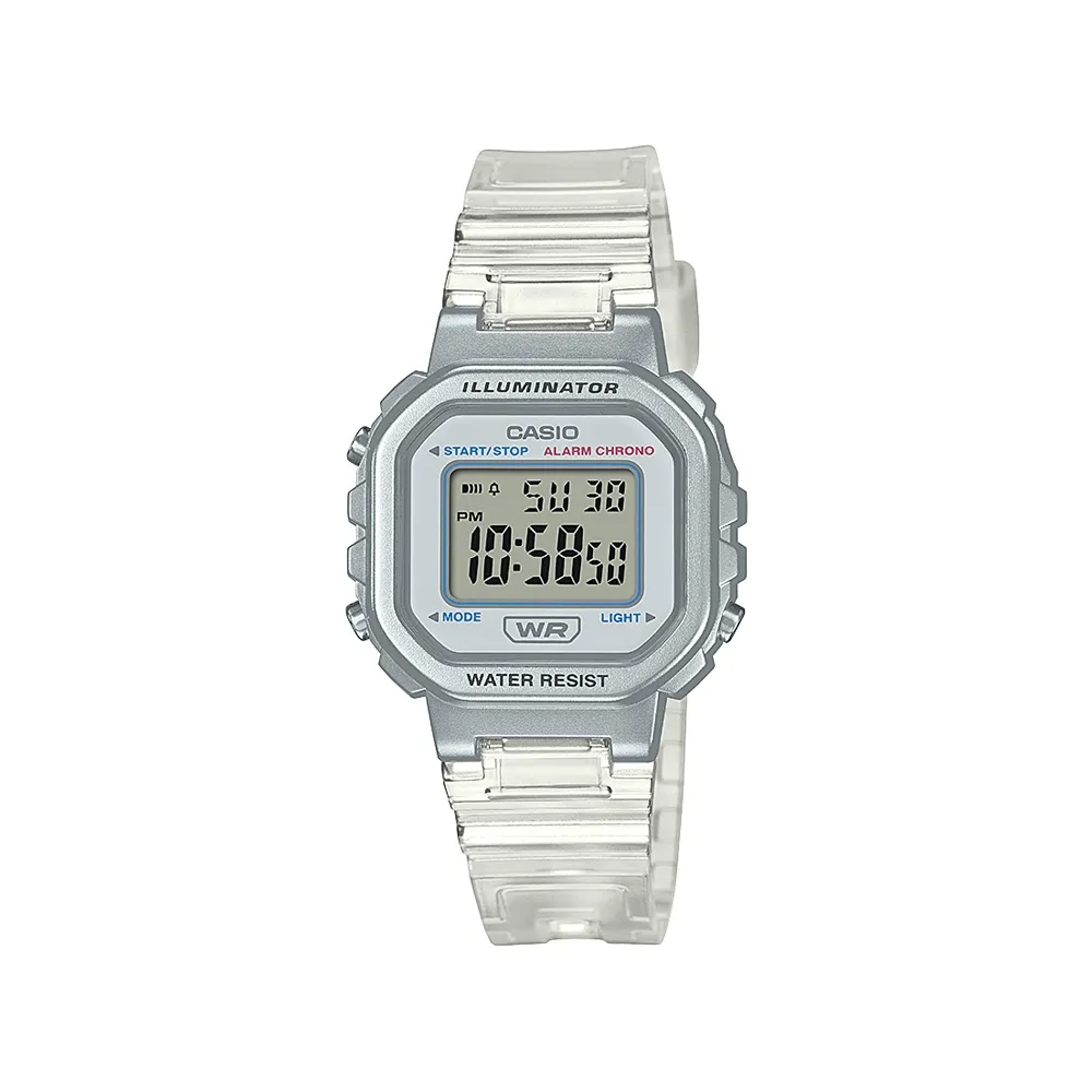 CASIO  / LA-20WHS-4A / 卡西歐 輕薄方形 LED 計時碼錶 鬧鈴 橡膠手錶 半透明粉色 29mm 歷史價格詳細信息