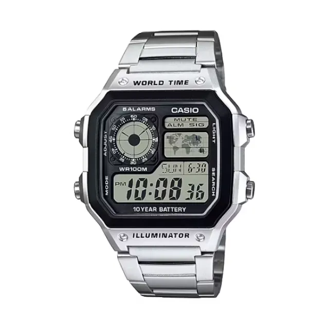 【CASIO 卡西歐】十年電力個性大錶徑數位顯示電子腕錶-全黑款/AE-1500WH-8BV 歷史價格詳細信息
