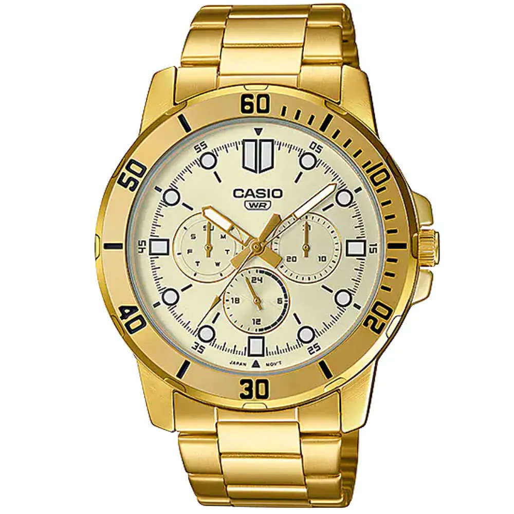 【CASIO】紳士主張三針三眼指針錶-黃面(MTP-V300G-9A) 歷史價格詳細信息