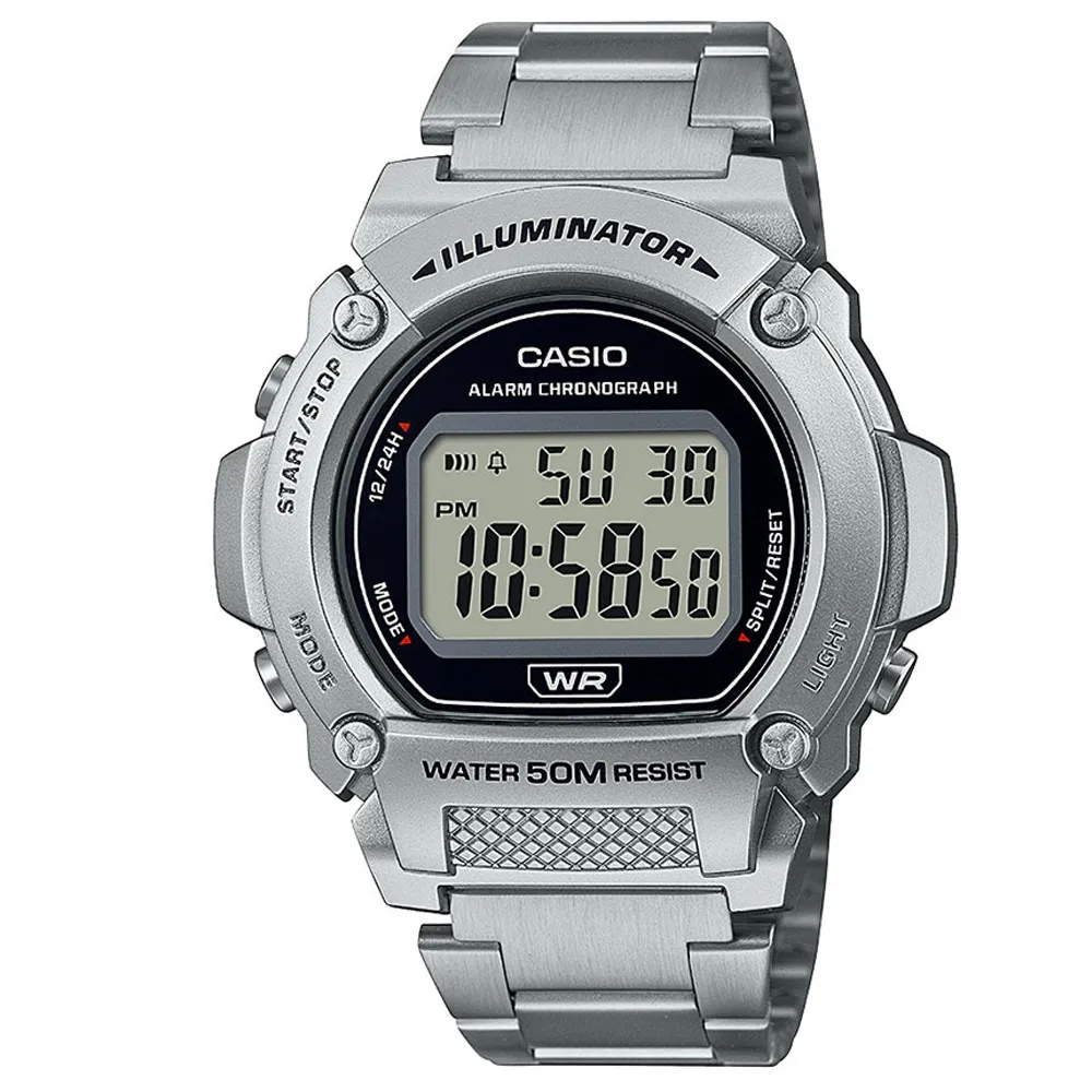 CASIO 沉穩色調圓型錶殼設計電子錶 (W-219H-8B)灰黑X黑面 歷史價格詳細信息