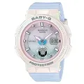 【CASIO】BABY-G 夏天女孩陽光休閒錶-藍x白框(BGA-250-7A3) 歷史價格詳細信息