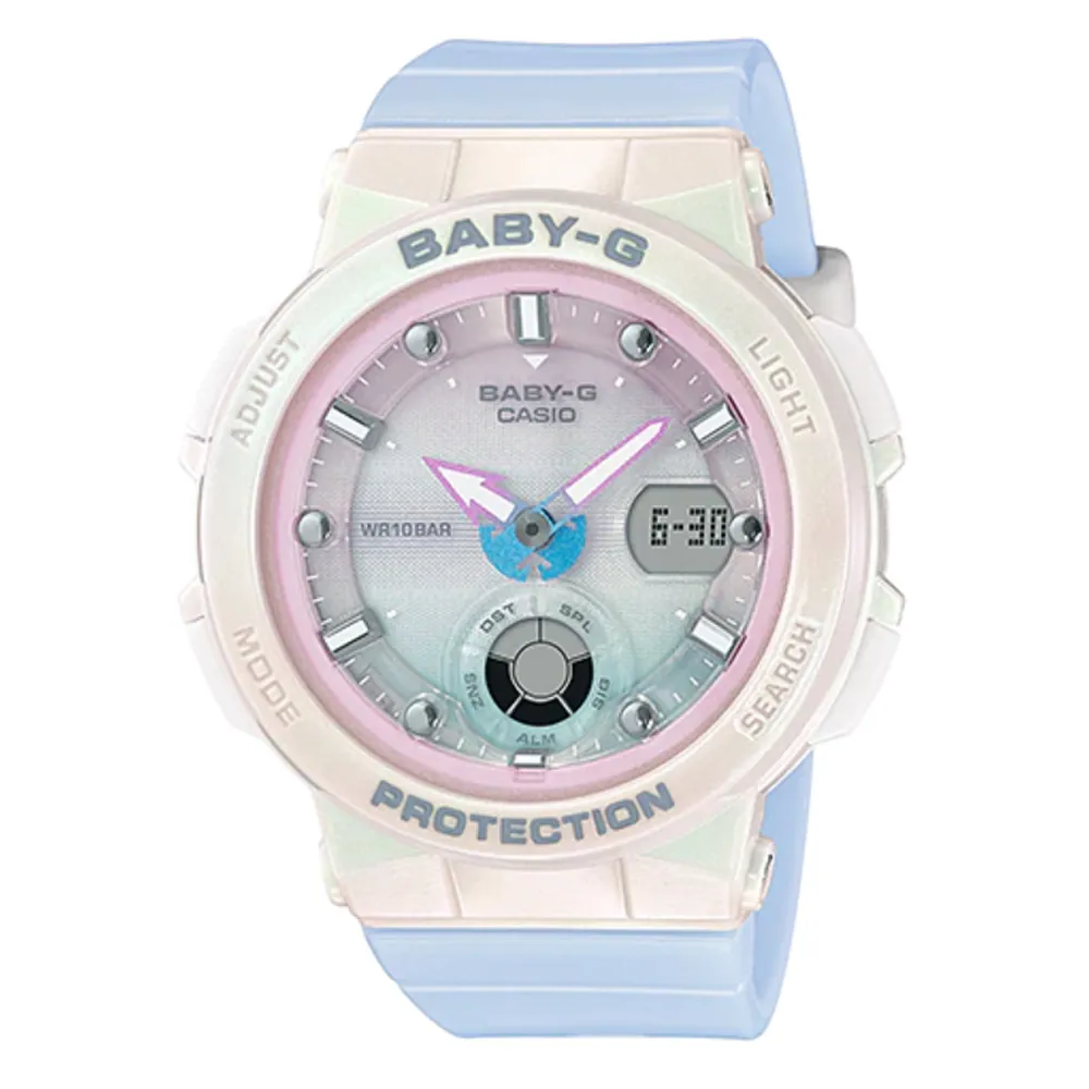 【CASIO】BABY-G 夏天女孩陽光休閒錶-藍x白框(BGA-250-7A3) 價格比較,價格查詢,歷史價格詳細信息