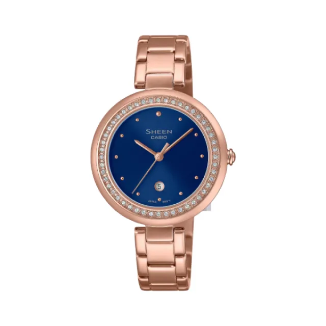 【CASIO 】SHEEN 低調典雅玫瑰金不銹鋼指針腕錶 (SHE-3054SPG-4A) 歷史價格詳細信息