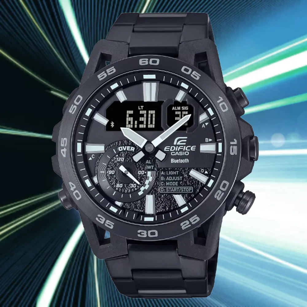 CASIO 卡西歐 EDIFICE 藍芽 太陽能電力賽車錶-黑 ECB-2000DC-1B 歷史價格詳細信息