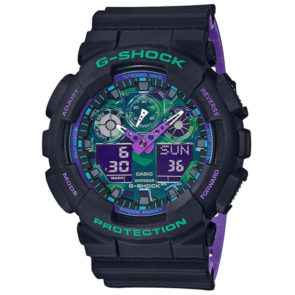 G-SHOCK / GA-100BP-1A / 卡西歐 CASIO [ 官方直營 ] - 大膽藍色、具變形蟲紋路 歷史價格詳細信息