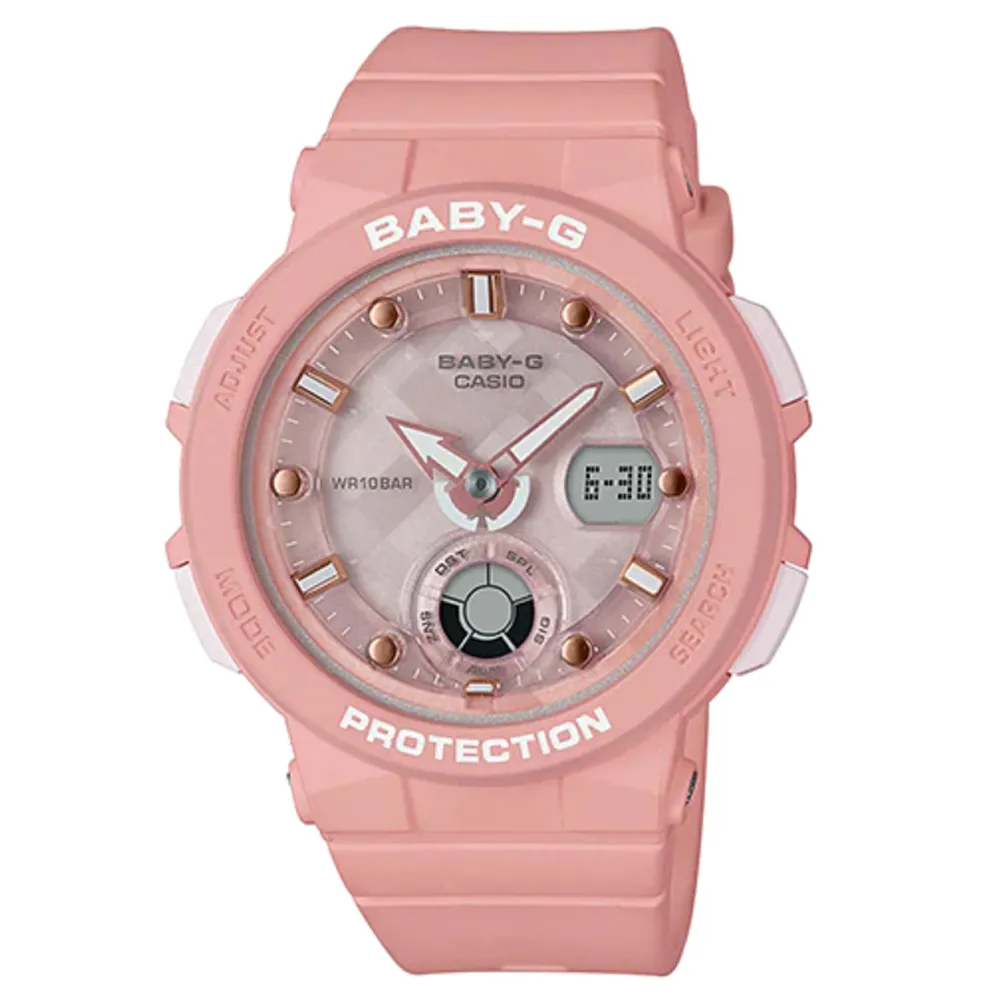 【CASIO】BABY-G 夏天女孩陽光休閒錶-藍x白框(BGA-250-7A3) 歷史價格詳細信息